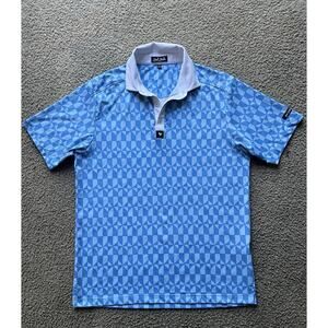 Bad Birdie Don't Trip Golf Polo Shirt, blue dimes all over Mens Small